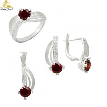 Gümüş zirkon taşlı set